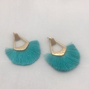 Metal and thread earrings